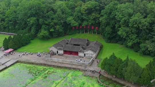 福建龙岩古田会议会址4k航拍