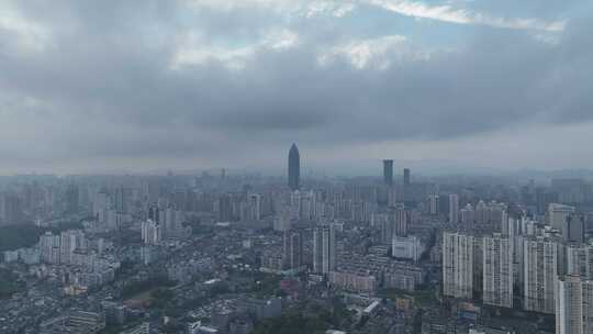 温州鹿城区清晨航拍