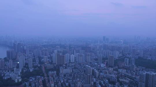 广州夕阳晚霞航拍全景风光视频素材模板下载