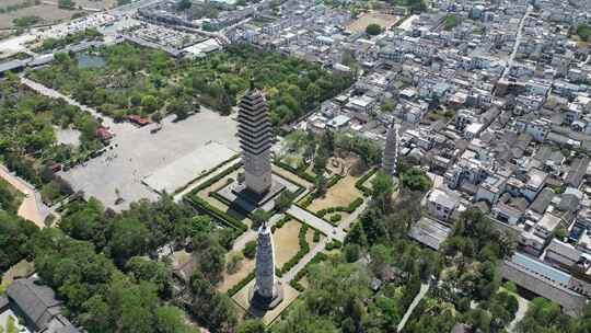 大理崇圣寺三塔景区航拍