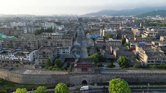 航拍湖北襄阳古城4A景区