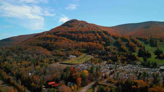 秋天秋叶秋景山林山枫叶唯美红叶航拍