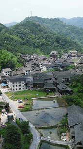 旅游景区航拍湖南通道皇都侗民族文化村