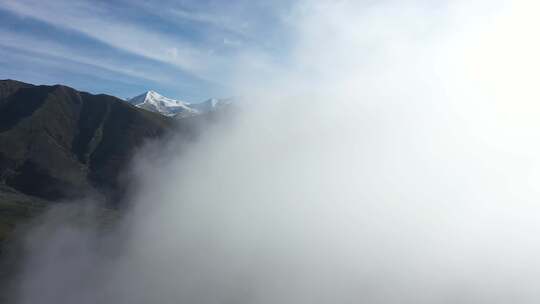 门源雪山 高原航拍 青海