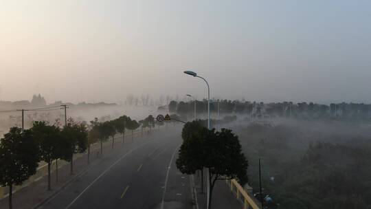 航拍上海浦东区街道