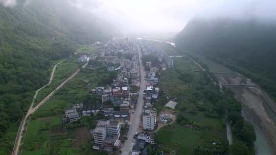 航拍清远阳山秤架早晨