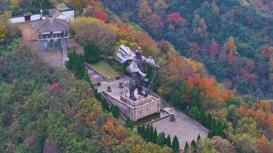 浙江绍兴会稽山大禹陵景区航拍越城区风景大