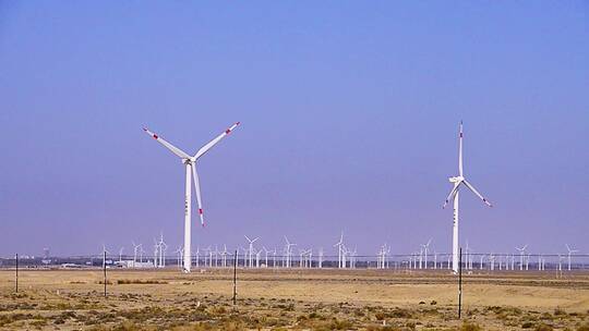 中国新疆风力发电机群