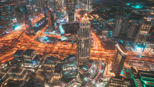 迪拜城市日转夜延时