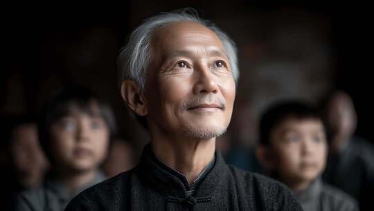 中国传统文化传承老者与孩童的希望
