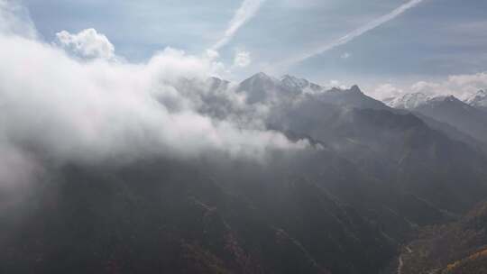 青海互助北山山峦云海航拍视频