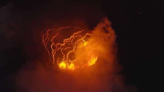 火山，熔岩，流动，喷发