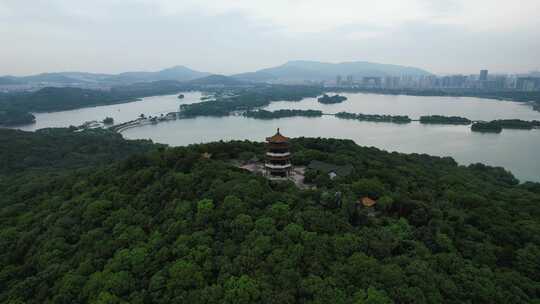 无锡太湖鼋头渚风景区舒天阁航拍