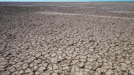 洞庭湖水位下降干枯景观航拍视频