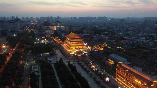 西安鼓楼 城市夜景 西安地标