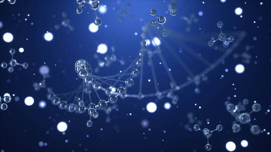 发光粒子双螺旋DNA分子链创意动态视频视频素材模板下载
