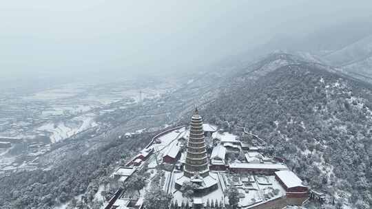 山西洪洞广胜寺雪景