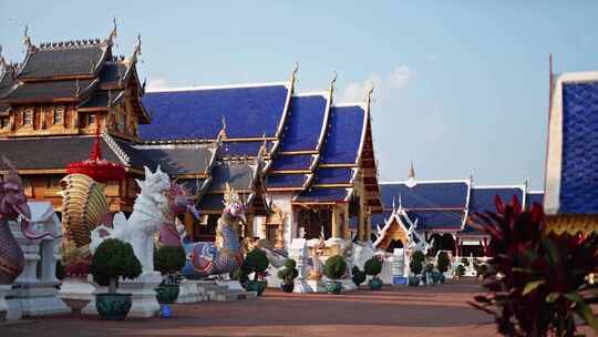 泰国清迈蓝庙视频素材模板下载
