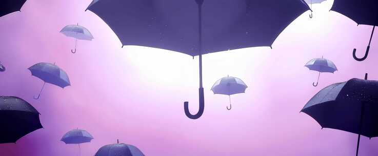 悬浮空中的雨伞特效素材