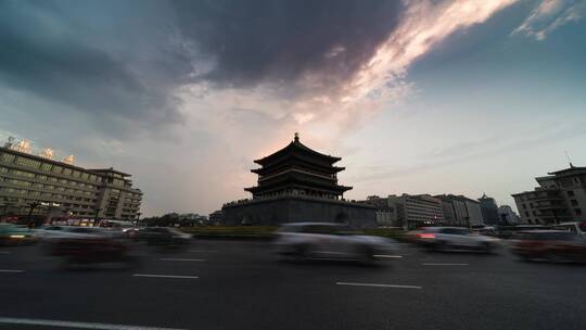 钟楼日转夜视频素材模板下载