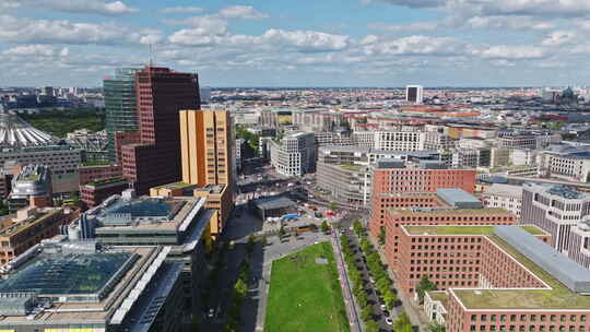德国柏林波茨坦广场鸟瞰图视频素材模板下载