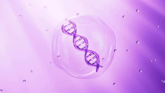 紫色DNA生物科技美妆护肤概念视频视频素材模板下载
