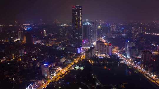 越南胡志明市城市夜景延时