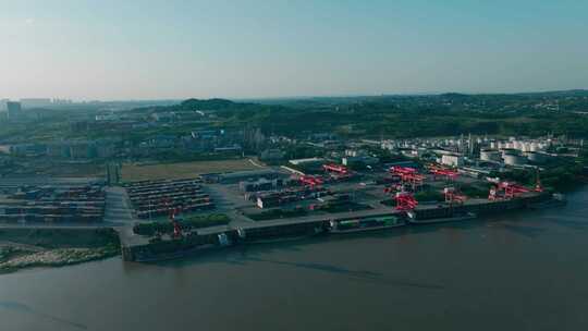 四川泸州港贸易物流航拍