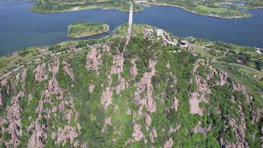 山东济南华山湖风景区航拍