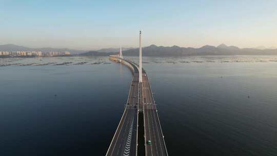 深圳湾大桥日落晚霞