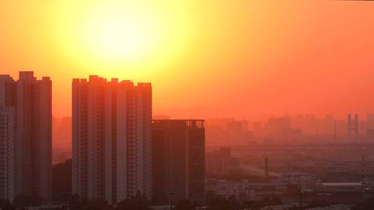 城市建筑日落夕阳延时4k素材视频素材模板下载