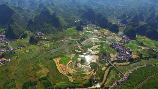 贵州黔西南兴义万峰林景区田园风光风景航拍