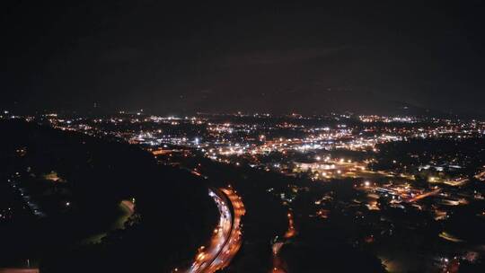 城市夜景航拍