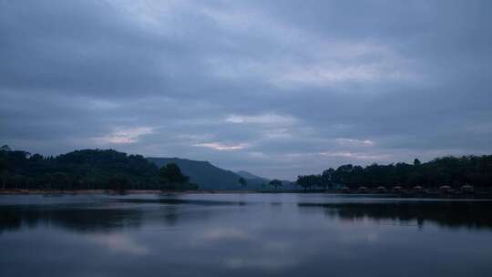 东莞同沙生态公园夜景湖光山色风光延时