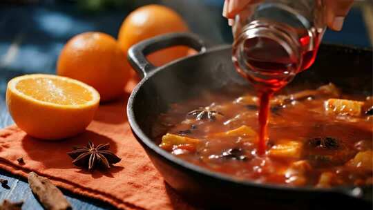 圣诞节热红酒制作温暖治愈美食画面