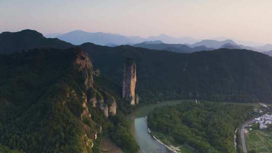 浙江丽水缙云仙都景区航拍