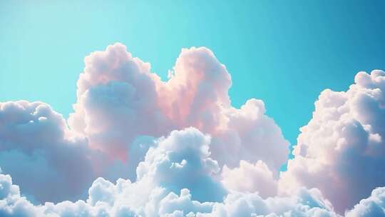 蓝天蓬松白云素材