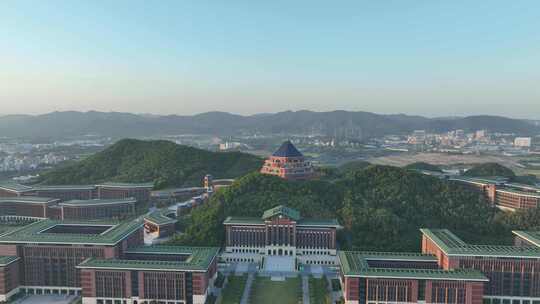 深圳光明区中山大学校区航拍学校建筑风光