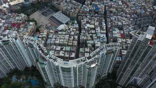 深圳城中村城市高楼建筑航拍