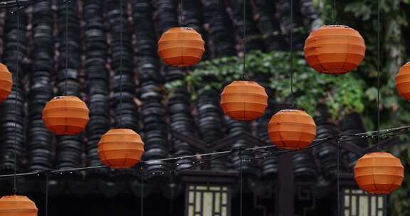 江南水乡古镇雨季烟雨浙江南浔古镇