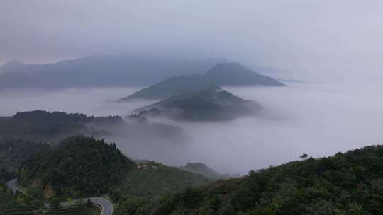 南岳衡山云海风光4k航拍