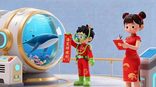 儿童卡通新年科技场景素材