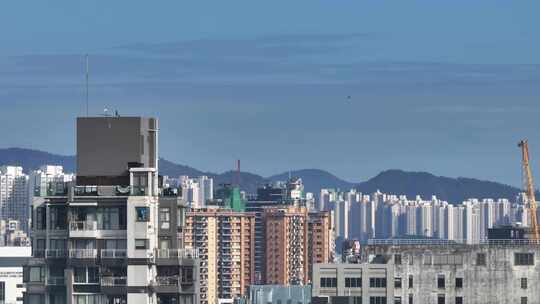 香港油尖旺区高楼大厦航拍