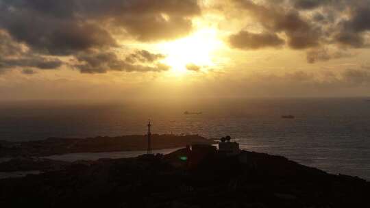 平潭海岛清晨日出航拍