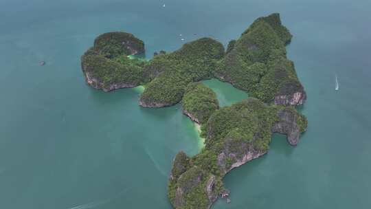 4K HDR泰国甲米洪岛海滨自然风光航拍