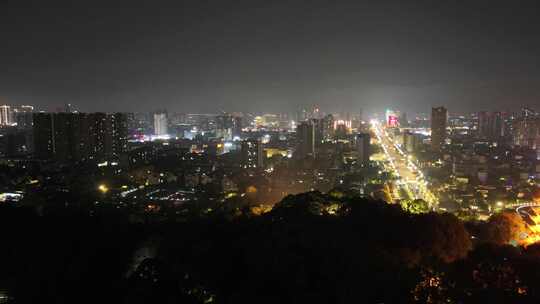 四川德阳钟鼓楼夜景航拍