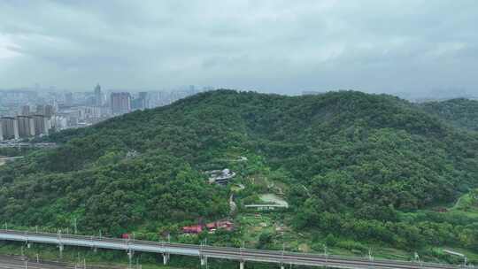 福州晋安区大景航拍鼓楼区城市阴天建筑风光