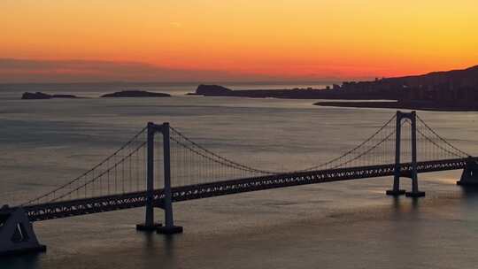 大连星海湾大桥日落