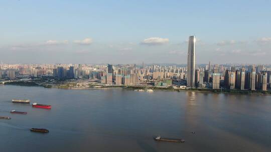 湖北武汉城市风光绿地中心航拍