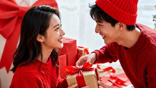 新年情侣温馨浪漫家庭家人春节人物